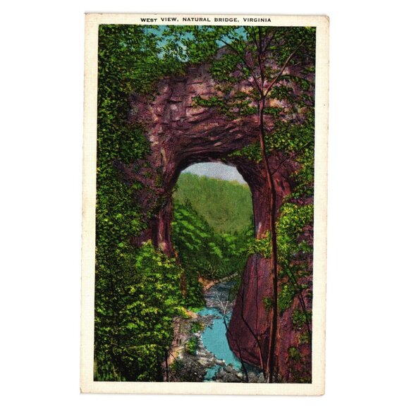 West View Natural Bridge Virginia Vintage Postcard Roadside Tourism Nature Art - Picture 1 of 2